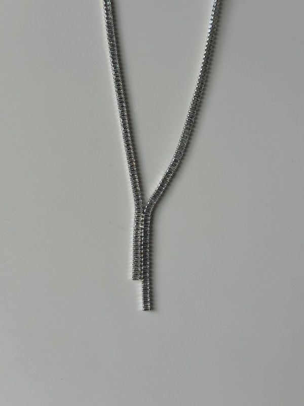 Baget Taşlı Su Yolu Silver Kolye & Küpe Set - Görsel 7
