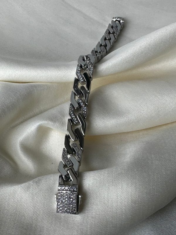 Gurmet Seri Zirkon Taşlı Tek Renk Silver Bileklik