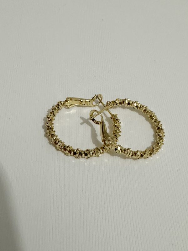 Tırtıklı Gold Halka Küpe