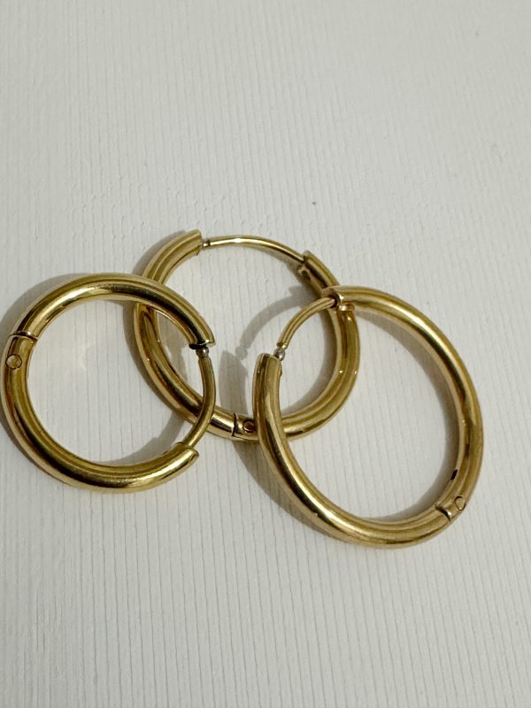 Üçlü Gold Halka Küpe Seti - Görsel 2