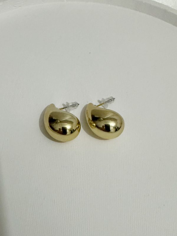 Damla Model Küpe Gold Orta Boy