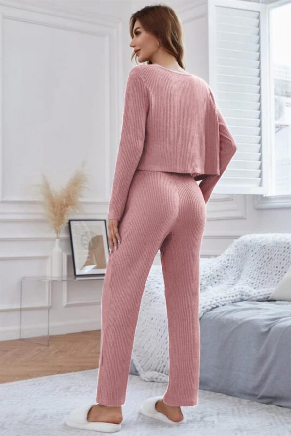 Bella Notte Viskon Pudra  3 Lü Trend Crop Takım 7014 - Görsel 3