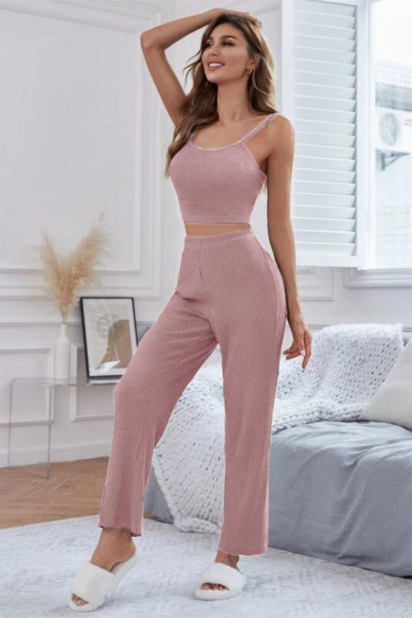 Bella Notte Viskon Pudra  3 Lü Trend Crop Takım 7014 - Görsel 2