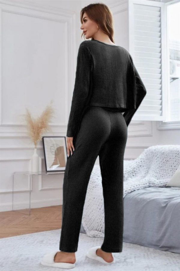 Bella Notte Viskon Siyah 3 Lü Trend Crop Takım 7010 - Görsel 3