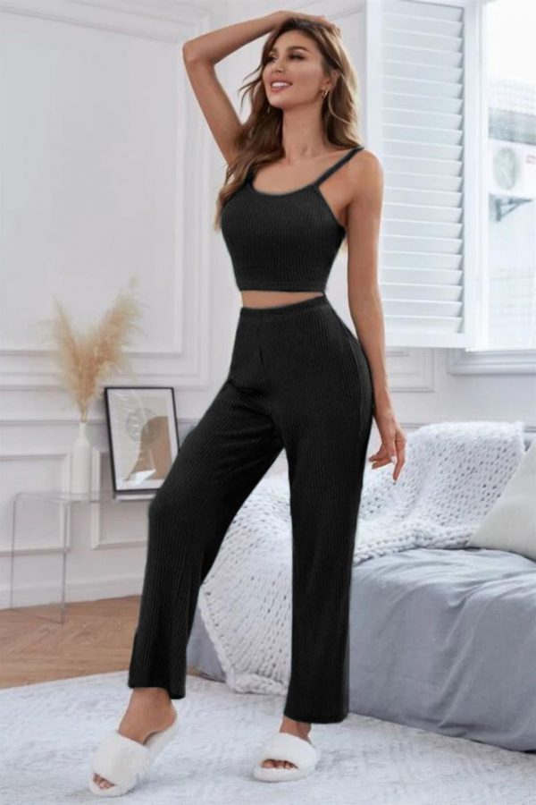 Bella Notte Viskon Siyah 3 Lü Trend Crop Takım 7010 - Görsel 5