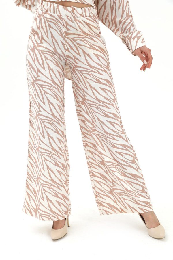Zebra Desenli Alt Üst İkili Takım - Bej - Görsel 6