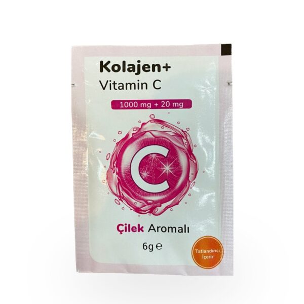 Kolajen Vitamin C Çilek Aromalı 1000 mg + 20 mg 1 Şaset